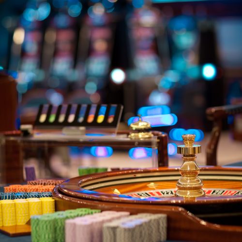 still life shot at a roulette table with no one around